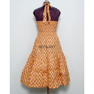 Loose Printed 100% Cotton V-Neck Sleeveless Maxi <b>Dress</b> Women Sweet Floral Pattern Eco-Friendly Breathable Washable Summer Party - Product Image 5