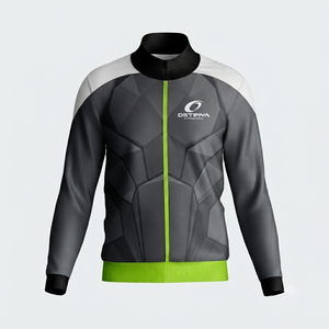 Ostriya Intl Men's Full Zipper Coated Streetwear <b>Jacket</b> Stylish Outdoor Warm Soft <b>Fleece</b> <b>Lining</b> Front Logo Cold Weather Stand - Product Image 1