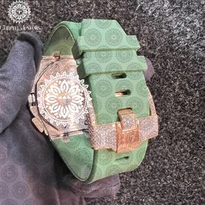 Reloj de Lujo Charm Jewells para Hombre con Incrustaciones de Diamantes, Caja de 40 mm, Esfera Analógica, Correa de Acero Inoxidable, Movimiento Mecánico, Resistente al Agua 10 Bar - Product Image 4