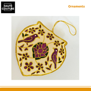 Ornements festifs suspendus en forme d'urne brodés à la main avec des oiseaux et des fleurs roses pour la décoration de la maison à bas prix - Product Image 3