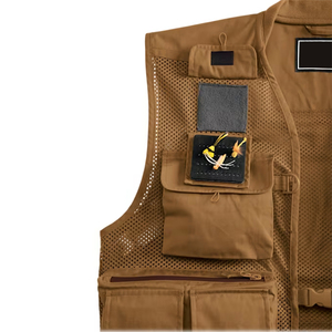 Gilet de pêche classique multi-poches pour homme, veste décontractée d'extérieur, gilet de pêche d'été en maille de sécurité, vente en gros - Product Image 4
