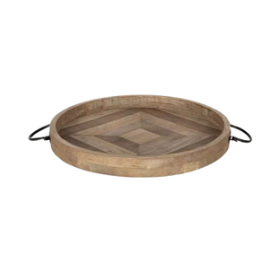 Bandeja de Servicio Rectangular de Color Marrón con Asa de Metal para Servir Frutas, Comida, Cena, Café y Té - Product Image 6