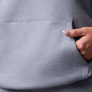 Ensemble de survêtement oversize pour femme, bleu brume, coupe décontractée, comprenant un sweat à capuche et un pantalon de jogging à jambe droite, 2 pièces, pour le quotidien et l'entraînement - Product Image 5