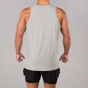 Camiseta Deportiva de Tirantes para Hombre, Cuello en V, de Poliéster y Algodón, Tejido de Punto, Sin Costuras, Secado Rápido, Transpirable, Personalizada con Impresión por Transferencia de Calor, para Maratón y Gimnasio - Product Image 3