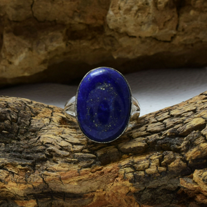 <b>Lapis</b> <b>Lazuli</b> Gemstone <b>Ring</b> 925 Sterling Silver Royal Blue Stone <b>Ring</b> Elegant Jewelry - Product Image 1