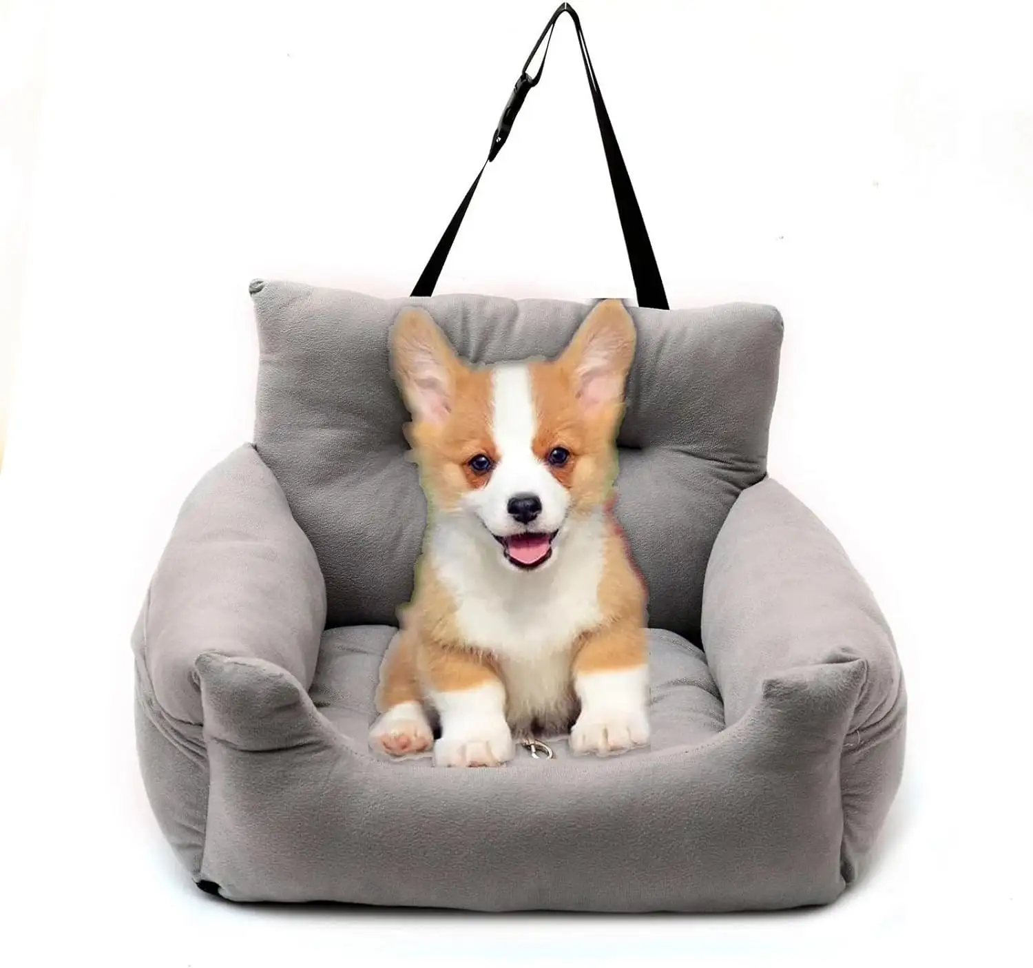 取り付け可能なシェード付き犬用カーシートペットブースター犬用トラベルベッド犬用シートカスタマイズされたロゴ付きペットカーベッドシート