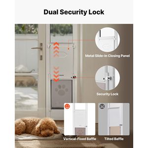 Porta per Cani Regolabile in Altezza (91-96 cm) con Telaio in Lega di Alluminio e Cerniere Rotanti in Metallo con Blocco di Sicurezza per Porte Scorrevoli in Vetro - 8+ Caratteristiche - Product Image 5