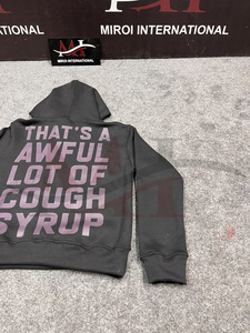 Sudadera con Capucha de Alta Calidad 100% Algodón Grueso para Hombre, Estilo Urbano, con Estampado 'THAT'S AWFUL LOT of COUGH SYRUP' - Product Image 6