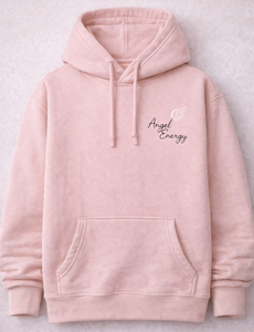 Sudadera con Capucha Rosa de Algodón Suave – 'Angel Energy' con Diseño de Alas – Sudadera Unisex Cómoda para Mayor Comodidad y Energía Positiva - Product Image 2