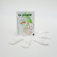 Lingettes buccales jetables en polyester non tissé Dr. Papie, doublement stérilisées, naturelles et sûres, fabriquées au Vietnam, pour bébés de 0 à 24 mois