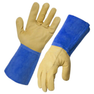 Gants de soudage TIG personnalisables en cuir pleine fleur durable, pour l'hiver, la lutte contre les incendies, le barbecue, la sécurité, certifiés CE - Product Image 5