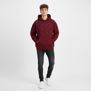 Sweat-shirt à capuche pour homme avec strass et graphismes en cristal, 100% coton, séchage rapide, respirant, streetwear d'hiver - Product Image 2
