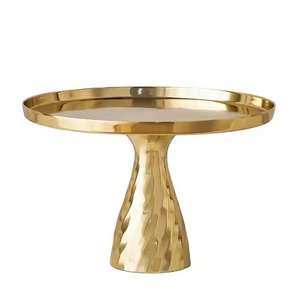 Support à gâteau de luxe en métal argenté avec plateau en verre transparent, bord torsadé, base sur piédestal, pour mariage, banquet ou fête - Product Image 4