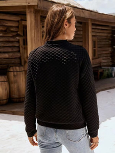 High Quality Luxury Rhinestone Textured Sweater <b>Top</b> Manufacturer Clothing Women's Hoodies Custom <b>Shimmer</b> with Split Neck Sleeves - Product Image 5
