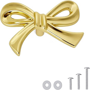Brushed <b>Gold</b> Flower Cabinet Knobs, Vintage Floral <b>Drawer</b> <b>Pulls</b> – Decorative Dresser Handles for Furniture Knobs - Product Image 6