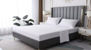 Drap plat moderne 100 % coton 200 fils/pouce² respirant toutes saisons, qualité supérieure, imperméable, durable, écologique, pour hôtels et usage domestique, literie adulte - Product Image 2