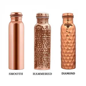 32 oz Versatile Copper Hammered Water Bottle for Ayurveda and Yoga Pure Copper <b>Plastic</b> <b>Drinkware</b> with Health Benefits - Product Image 1