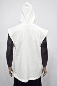 Hoodies sans manches à fermeture éclair pour hommes, imprimés sur mesure en coton, sérigraphie, vêtements de musculation et de gym, hoodies sans manches - Product Image 4