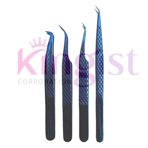 Custom <b>Individual</b> Black Stainless Steel Professional Precision Anti-Static Eyelash Extension Tweezers Private Label Pointed Set - Product Image 3