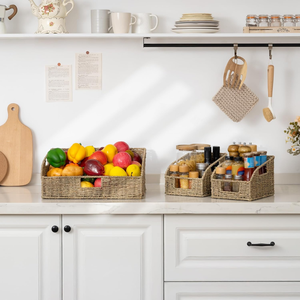 Paniers de rangement en jonc de mer de style rustique avec poignées intégrées, organisateurs et rangements de cuisine en provenance du Vietnam - Product Image 4