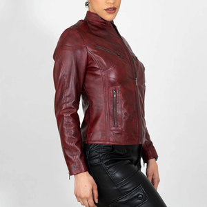 New Design Winter Wear Affordable Range Women Leather Crop Jacket Trendy Outfit in Market Women Leather Crop Jacket OEM Service - Product Image 3