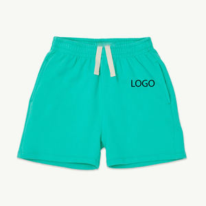 Shorts pour garçons à taille élastique avec cordon de serrage, design couleur unie, prix usine pour acheteurs en gros, service OEM disponible - Product Image 1