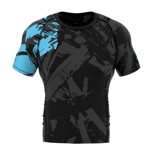 Rashguard MMA personnalisé pour homme adulte, col rond, compression, impression par sublimation, séchage rapide, respirant - Product Image 1
