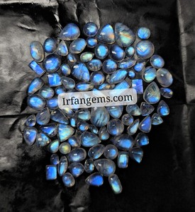 Lot de cabochons en pierre de lune arc-en-ciel de qualité supérieure, 100 % naturelle, pour la fabrication de bijoux en cristal MM - Product Image 2