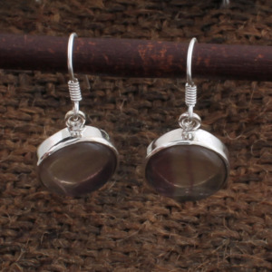 Pendientes de Fluorita Natural Redondos al por Mayor, Pendientes de Plata de Ley 925 con Piedras Preciosas para Mujer, Joyería Fina a Precio de Fábrica - Product Image 3