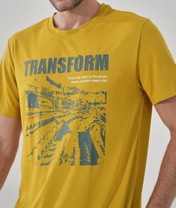 เสื้อยืดผ้าฝ้ายพิมพ์ลายสำหรับผู้ชาย OEM ทรงปกติ แขนสั้น น้ำหนักเบา เสื้อยืดลำลองสำหรับการฝึกกีฬา การเดินทาง และชุดประจำวัน - Product Image 4