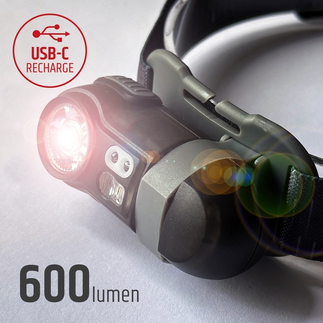 600lm LED Type-C Rechargeable Headlight Headlamp for Camping Biking Hiking