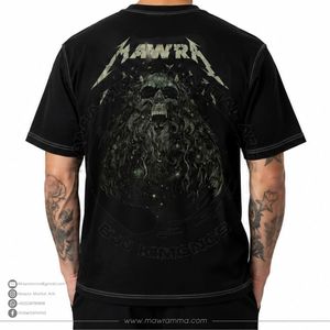 Custom <b>Men</b> Oversized Streetwear Graphic T-Shirt High Quality Digital Print Gothic Skull Heavyweight <b>Black</b> Casual Cotton TShirt - Product Image 6