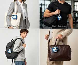 Mini sac fourre-tout portable souvenir, porte-clés à motif personnalisé, pendentif de clé tendance, ornement léger pour sac à main - Product Image 4