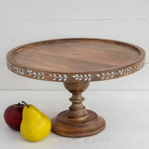 Support à gâteau en bois unique pour la présentation sur table de desserts, avec un design en bois naturel et une apparence élégante - Product Image 1