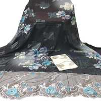 Robe élégante en tissu chiffon somalien Fransawi gris pour filles - Jacquard tissé léger à motif floral en coton-polyester