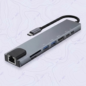 Hub USB-C multiport, station <span class=keywords><strong>d</strong></span>'accueil HDMI, adaptateur audio-vidéo Type C vers prise jack 3,5 mm pour ordinateur portable et téléphone - Product Image 1
