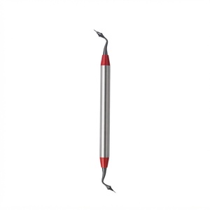 Kit d'instruments chirurgicaux dentaires avec miroir et sondes, poignée moletée argentée, classe I, manuel - Product Image 2