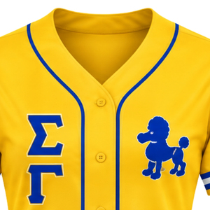 Camiseta Deportiva de Béisbol con Letras Griegas Sigma Gamma Rho para Mujer, Personalizada con Botones, Logotipo Bordado, Ropa al por Mayor - Product Image 3