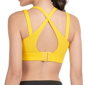 Sujetador deportivo personalizado para mujer con espalda cruzada, acolchado, soporte medio, para yoga, pilates, gimnasio, entrenamiento, fabricante de ropa deportiva. - Product Image 2