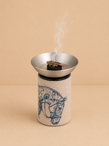 Brûleur d'encens Bakhoor moderne en lin, motif cheval équestre, Mabkhara en acier inoxydable, décoratif - Product Image 1