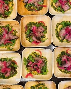 New Latest Biodegradable Palm Leaf Food <b>Plates</b> 6 Inches Square <b>Disposable</b> Serving <b>Plates</b> for Bakery Dessert and Fast Food Use - Product Image 3