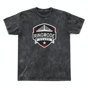 T-shirt sport pour homme, effet délavé, logo en relief, col rond, manches courtes, coupe classique - Product Image 1