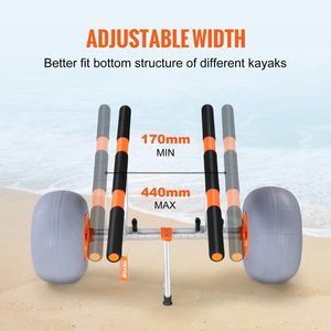 Larghezza regolabile 12 ''pneumatici Kayak carrello pesante canoa pieghevole carrello 350 Lb capacità di peso per Kayak Canoe Jon barche - Product Image 5