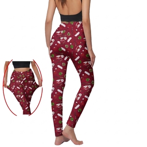 Leggings de Cintura Alta con Estampado Navideño, Tejidos Elásticos, Ropa Casual de Invierno para Mujer - Product Image 5