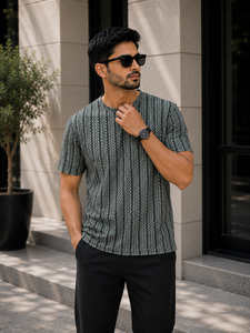 Camiseta Polo a Rayas para Hombre, Algodón y Poliéster Premium, Fabricante Personalizado, Camiseta Polo a Rayas para Hombre - Product Image 1
