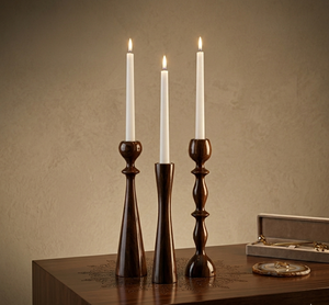 Rustic Luxury Acacia Wood <b>Candle</b> Stand 8 Inch Handmade Wooden <b>Candle</b> <b>Holder</b> for Home Table Decor Decorative Homeware - Product Image 1