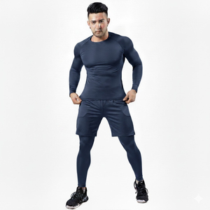 Fabrication professionnelle de combinaisons de compression pour hommes, ensembles de vêtements de sport en 2 pièces, ensembles de compression à prix de gros - Product Image 5