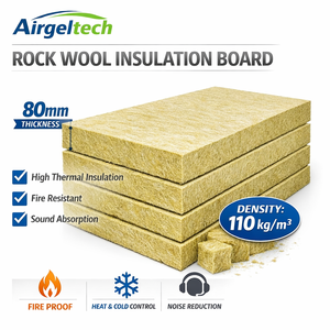 Panneau <span class=keywords><strong>de</strong></span> <span class=keywords><strong>laine</strong></span> <span class=keywords><strong>de</strong></span> roche Airgeltech 110 kg/m³ ultra haute densité <span class=keywords><strong>80</strong></span> <span class=keywords><strong>mm</strong></span>, isolation en <span class=keywords><strong>laine</strong></span> minérale ignifuge classe A1, écologique et très <span class=keywords><strong>r</strong></span>ésistant - Product Image 1