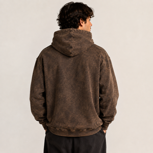 Sweat à capuche vintage pour homme, coupe oversize, en coton épais, style streetwear, broderie personnalisée, pull décontracté, vente en gros de vêtements - Product Image 2
