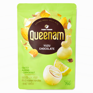 Venta al por mayor de fábrica OEM/ODM: Nueces de almendra y anacardo recubiertas de chocolate yuzu de alta calidad, 75G, HALAL, snacks de gran venta. - Product Image 1